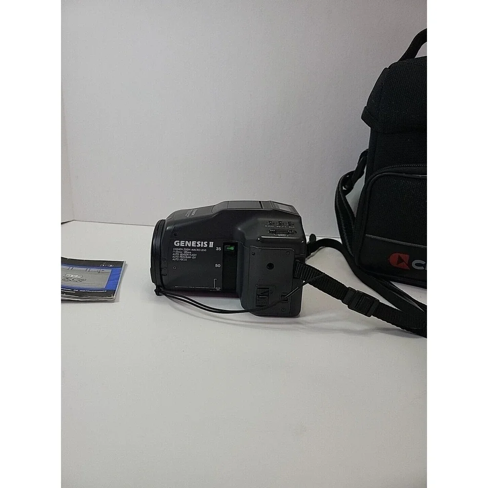 Chinon 35MM‎ Film Camera W/ Bag Genesis II - Works No Battery Cover.